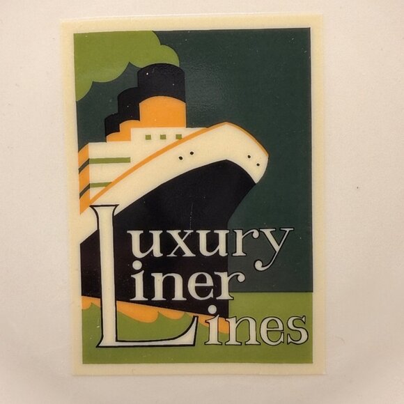 Set Of 4 Pottery Barn Travel Series Dessert Plates 7.5” Diameter Art Deco - Picture 6 of 8